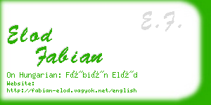 elod fabian business card